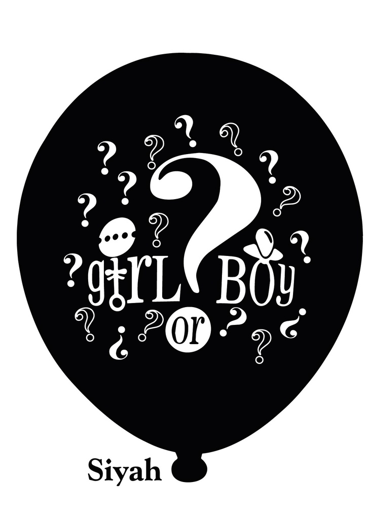 12" Cinsiyet Balonu 1+1 (Girl & Boy) - 100 Adet