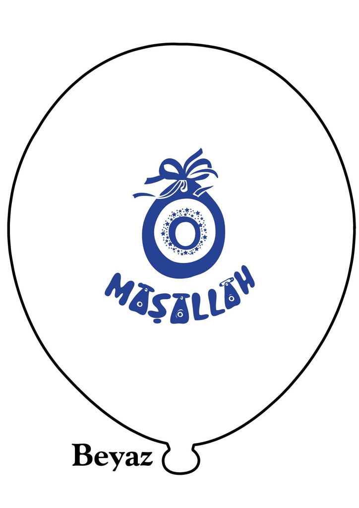 12" Maşallah  Baskılı Balon 1+1 - 100 Adet