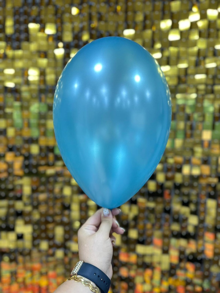 12" Metalik Dekorasyon Balonu Turkuaz - 100 Adet