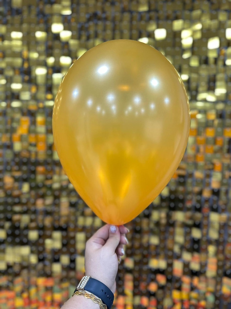 12" Metalik Dekorasyon Balonu Turuncu - 100 Adet