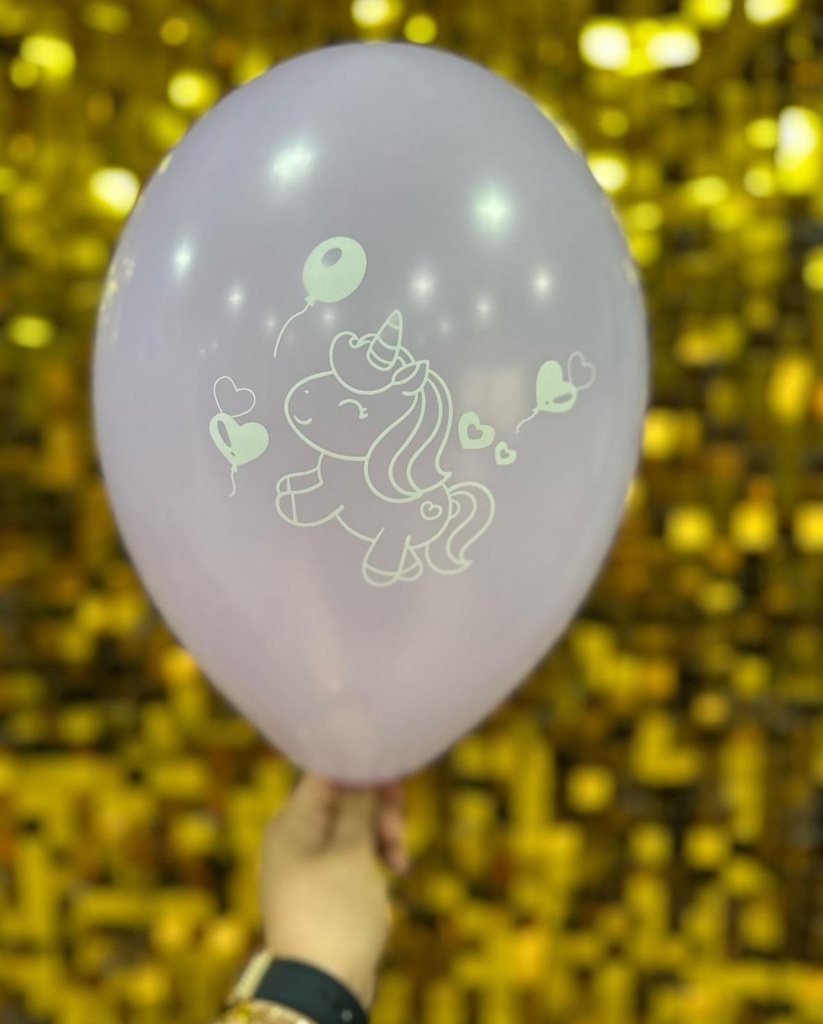 12'' Unicorn Baskılı Balon  1+1 - 100  Adet
