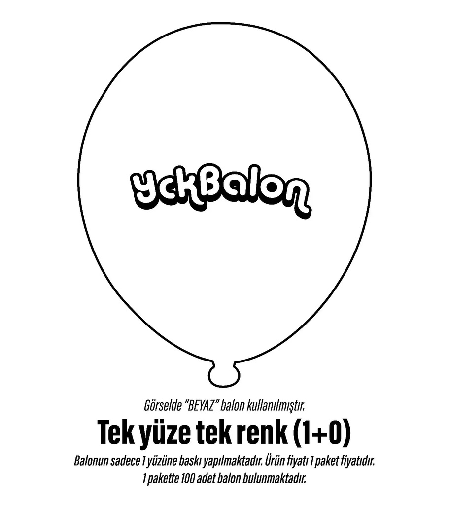 Tek Yüze Tek Renk Baskılı Balon 1+0