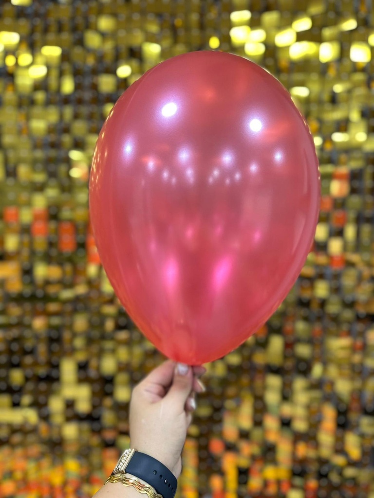 10" Metalik Dekorasyon Balonu Kırmızı - 100 Adet