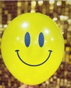 12" Gülen Yüz Baskılı Balon  - Sarı  1+1 - 100 Adet