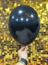 12" Metalik Dekorasyon Balonu Siyah - 100 Adet