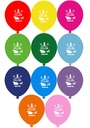 12" Mutlu Yıllar Baskılı Balon Karışık 1+1 - 100 Adet