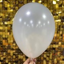 10" Metalik Dekorasyon Balonu Beyaz - 100 Adet