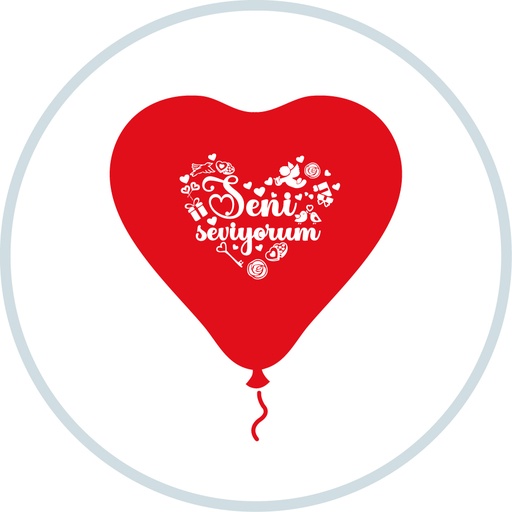 Kalp Baskılı Balonlar